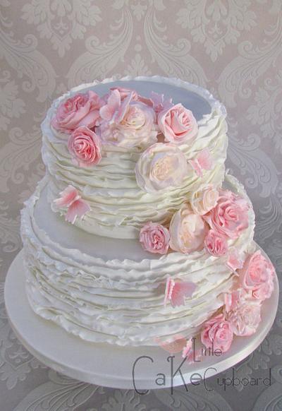 Ruffle Christening Cake - Cake by Little Cake Cupboard
