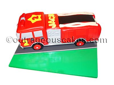 3d fire truck cake - Cake by  Outrageous Cakes Tampa Bakery