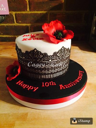 Poppy anniversary cake - Cake by Caggy