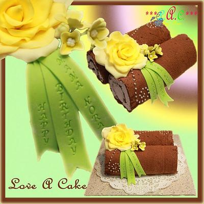 Sponge Roll 'n Bloom - Chocolate Sponge Rolled Birthday Cake - Cake by genzLoveACake