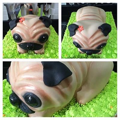 Little Pug Cake - Cake by BevvieCake