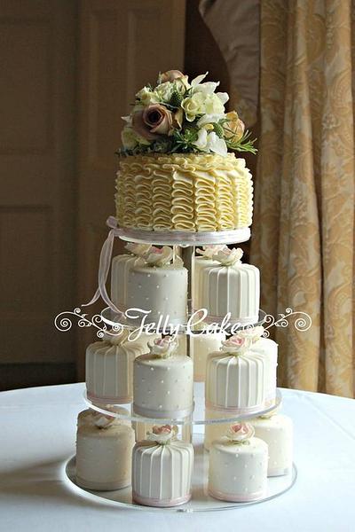 Roses and Ruffles Wedding Cakes - Cake by JellyCake - Trudy Mitchell