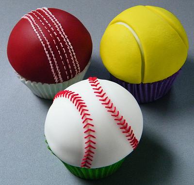 Baseball ~ Tennis ~ Cricket Ball Cupcakes - Cake by Mandy's Sugarcraft