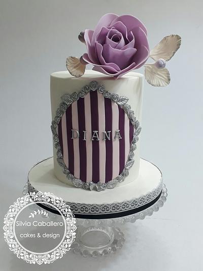 Elegant with whimsical rose - Cake by Silvia Caballero