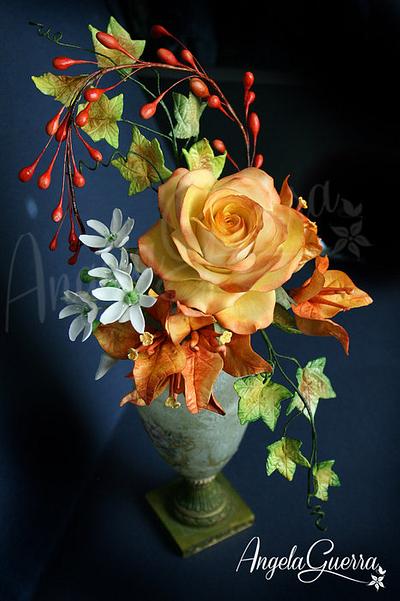 Composition of flowers for a friend - Cake by Angela Guerra