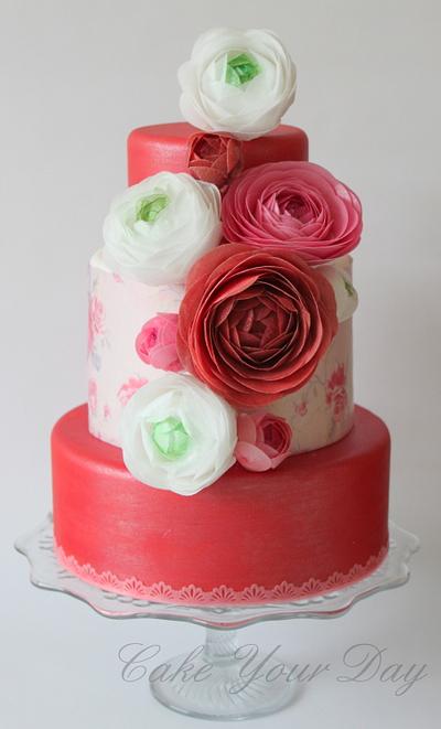 Ranunculus Wedding Cake - Cake by Cake Your Day (Susana van Welbergen)