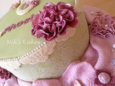 Vintage 1st Birthday Cake - Cake by Nikskakes