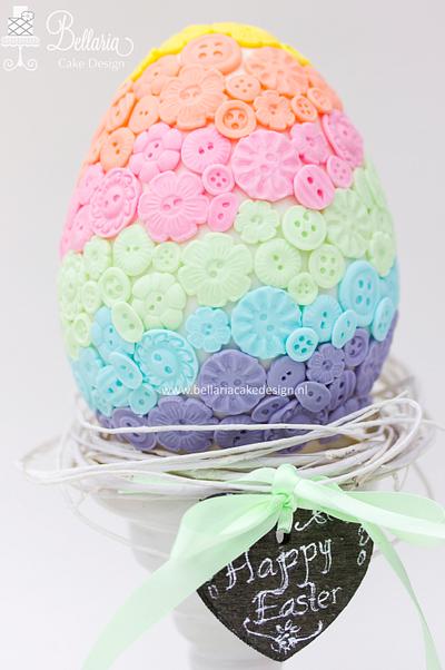 Pastel buttons Easter egg cake - Cake by Bellaria Cake Design 