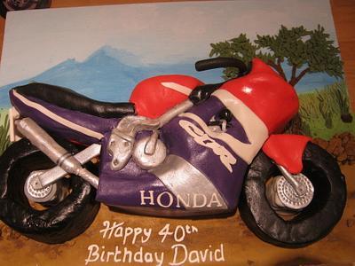Honda motorbike - Cake by Essentially Cakes