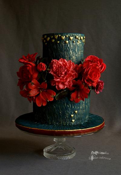 Red flowers - Cake by Katarzynka