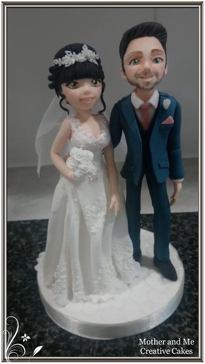 Bride and Groom Wedding Cake Topper  - Cake by Mother and Me Creative Cakes