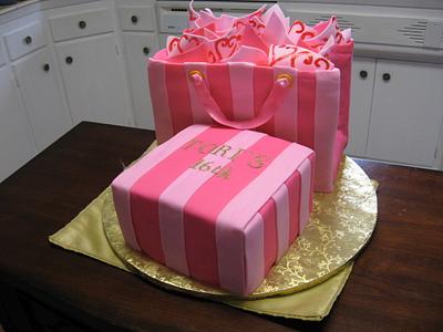 Victorias Secret Shopping Bag and Box - Cake by cindy Zimmerman