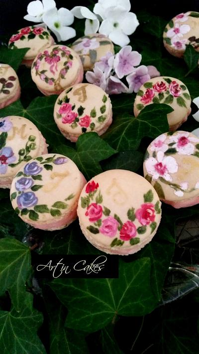 Hand painted Macarons  - Cake by Shree