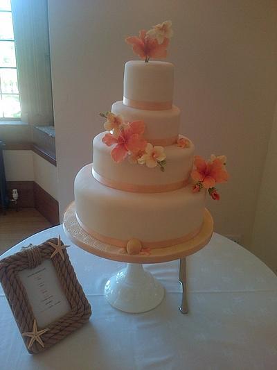 Tropical Vintage four-tier wedding cake - Cake by Vintage Rose