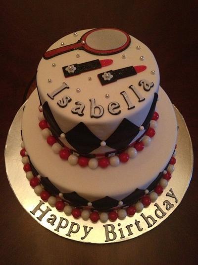 Harlequin & Lipstick for an 18th Birthday - Cake by PattiCakes