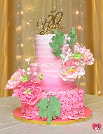 50th wedding anniversary cake  - Cake by Payal Potdukhe - Cakey Bakey Doo 