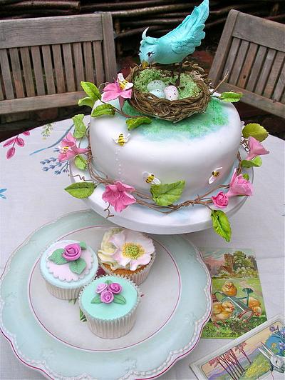 Easter cake & cupcakes - Cake by Lynette Horner