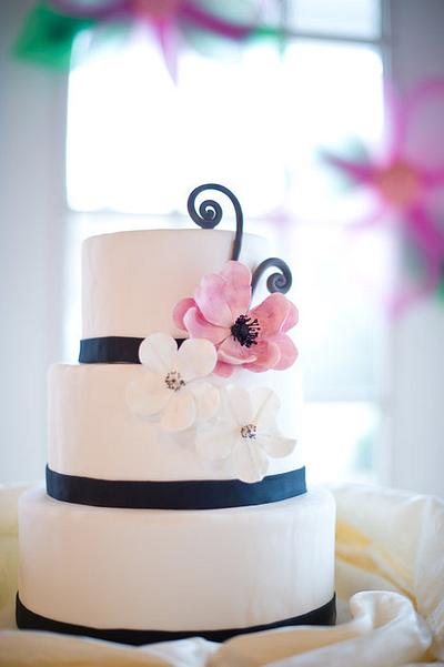 Black and pink wedding - Cake by Erin Gardner
