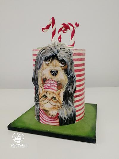 Dog and kitty - Cake by MOLI Cakes