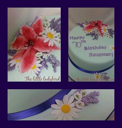70th Birthday Cake - Cake by The Little Ladybird Cake Company