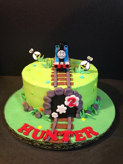 Thomas the train cake and cupcakes - Cake by Sheri Hicks