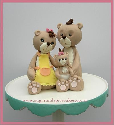 Teddy 'Cuteness' Bears Baby Cake - Cake by Mel_SugarandSpiceCakes