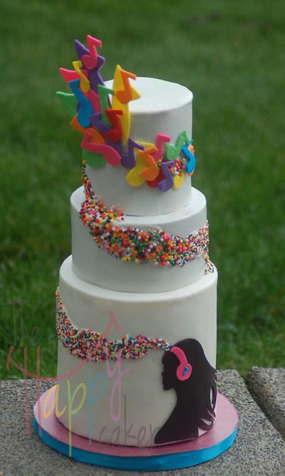 Rainbow of musical notes - Cake by Shannon Davie