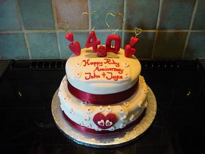 Ruby Wedding Anniversary Cake - Cake by silky_nics