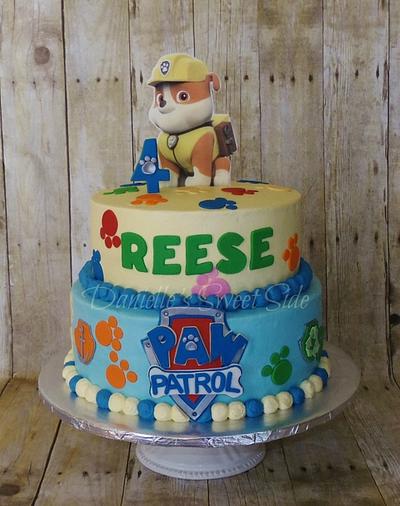 Rubble Paw Patrol 4th Birthday Cake - Cake by DaniellesSweetSide