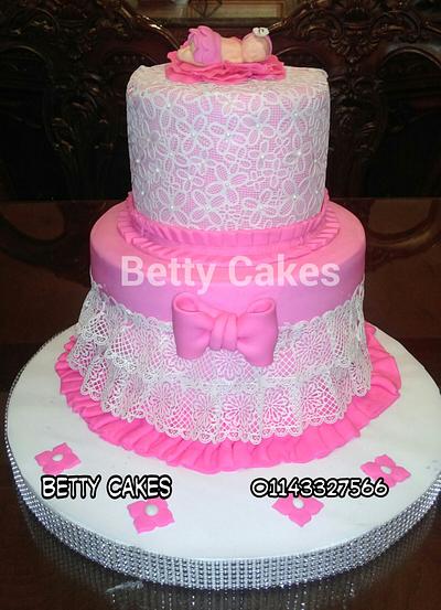 baby shower girl cake - Cake by BettyCakesEbthal 