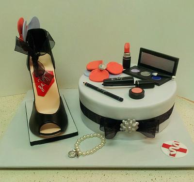 Makeup & Hi Heel Cake - Cake by Kimberly Washington