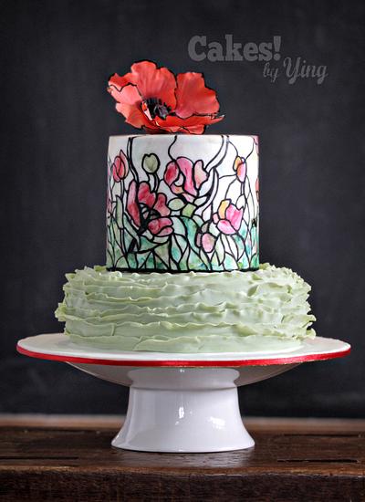 Poppy Stained Glass Cake - Cake by Cakes! by Ying