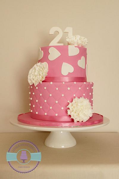 21st pink ombre layered cake - Cake by Edible Indulgence