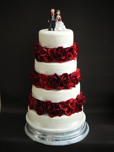 Roses are red wedding cake - Cake by lorraine mcgarry