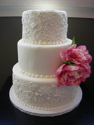 White-on-White Vintage Lace Look - Cake by Deanna Dunn