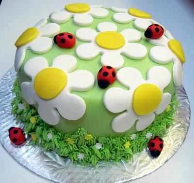 Daisies and Ladybugs - Cake by Ronna