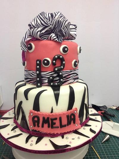 Zebra Print & Hot Pink birthday cake - Cake by Jodie Taylor