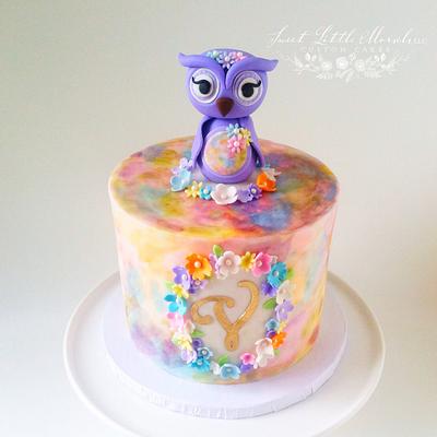 Watercolor 1st Birthday Cake - Cake by Stephanie