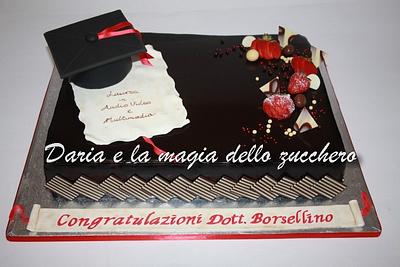  graduation cake with mirror glaze - Cake by Daria Albanese