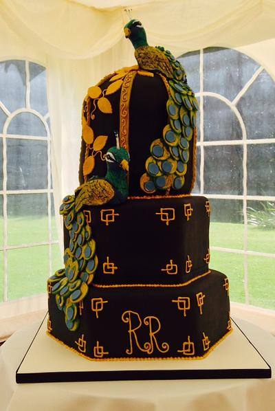 Peacock Wedding Cake - Cake by Lesley Southam