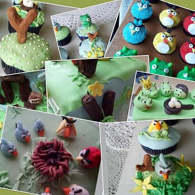 Angry Birds cake and cupcakes - Cake by Shanya