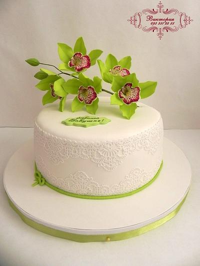 Sugar orchid Cymbidium - Cake by Victoria