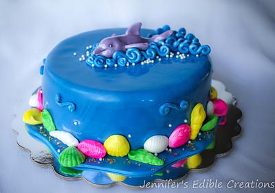 Dolphin Birthday Cake - Cake by Jennifer's Edible Creations
