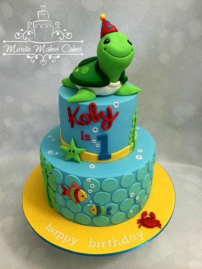 1st Birthday Turtle  - Cake by Mardie Makes Cakes