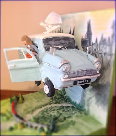 Flying Harry Potter car cake - Cake by Claire Ratcliffe