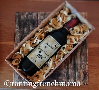 box with wine bottle - Cake by rantingfrenchmama