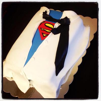Superman theme groom's cake - Cake by Jeremy