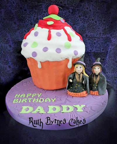 Giant Cupcake with witches - Cake by Ruth Byrnes