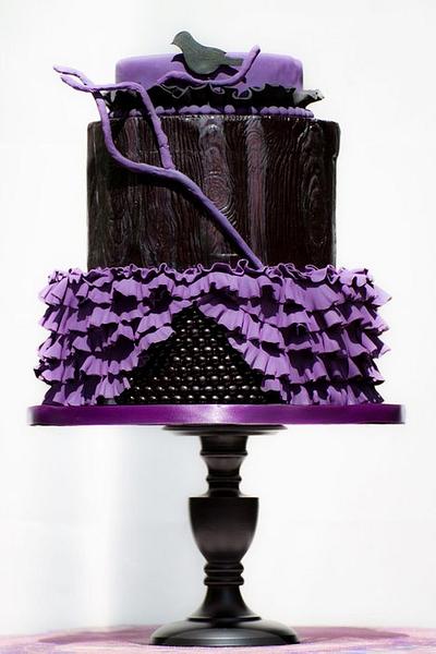 Black & Purple Gothic Wedding Cake - Cake by Sarah F