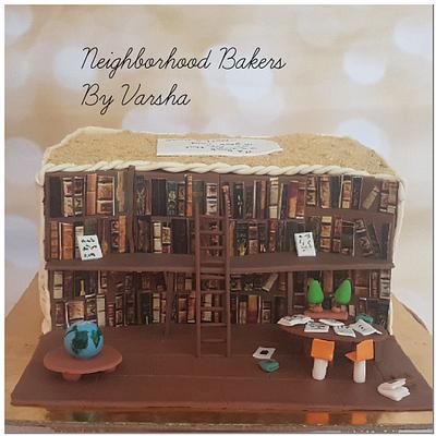 Library theme cake  - Cake by Varsha Bhargava